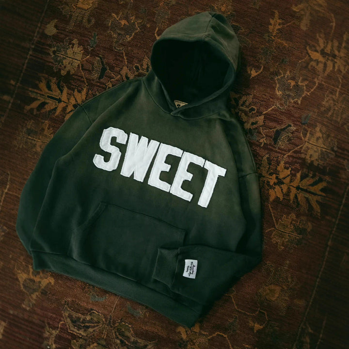 Unisex nan oversized hoodie with appliquéd letter patches and kangaroo pocket StylebySassy