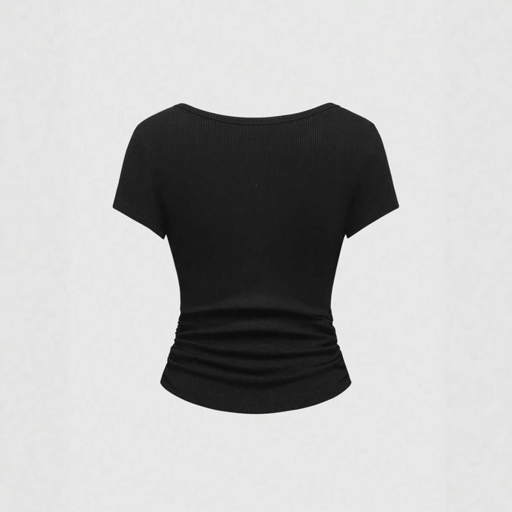 Women's fashionable and fitted top with ruffle details and studs StylebySassy