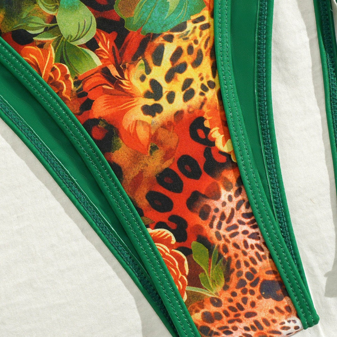 Women's Triangle Bikini with Floral Patterns StylebySassy