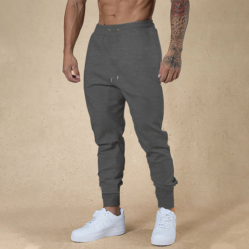 Men's nano athletic terry jogging pants with high waistband drawstring and tapered ribbed cuffs StylebySassy