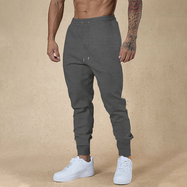 Men's nano athletic terry jogging pants with high waistband drawstring and tapered ribbed cuffs StylebySassy
