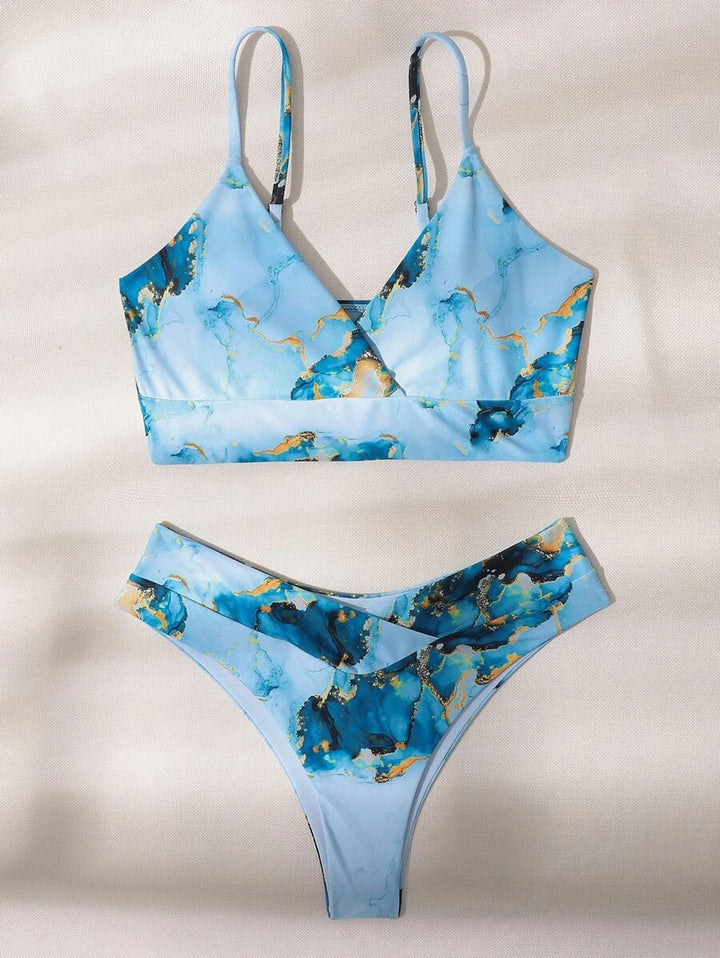 Women's Asymmetrical Bikini Set with Knotted Top StylebySassy