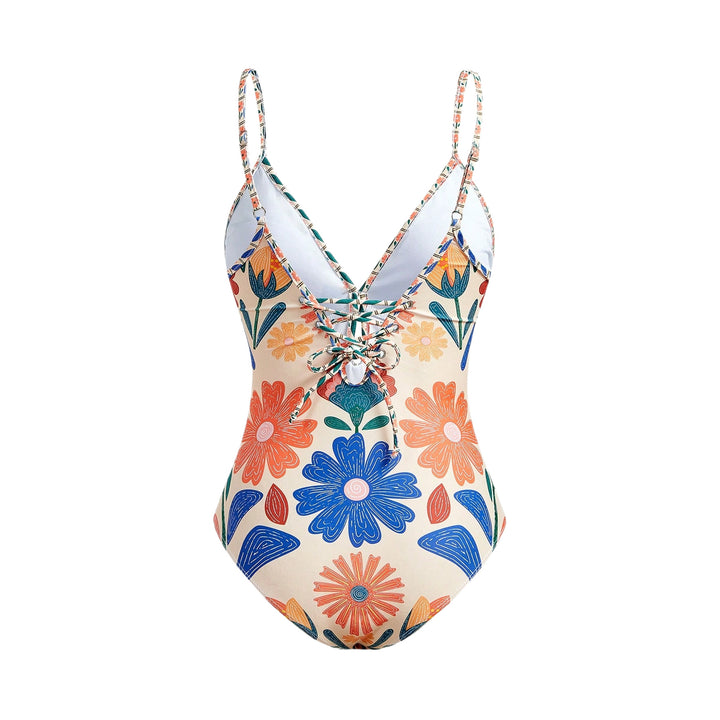Women's Floral Pattern Swimsuit with Matching Skirt StylebySassy