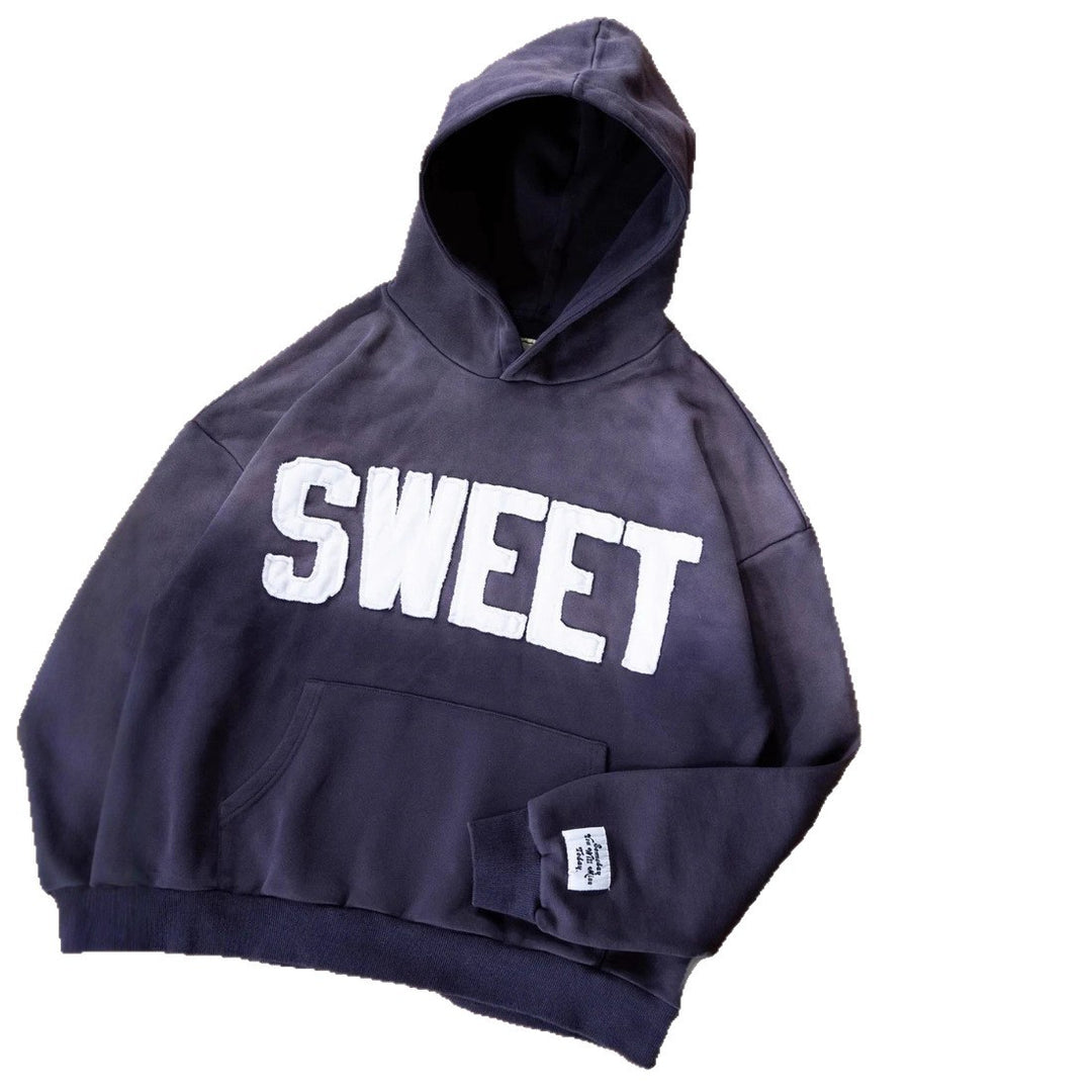 Unisex nan oversized hoodie with appliquéd letter patches and kangaroo pocket StylebySassy