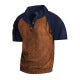 Men's layered look top with velour bib and short-sleeved cotton insert StylebySassy