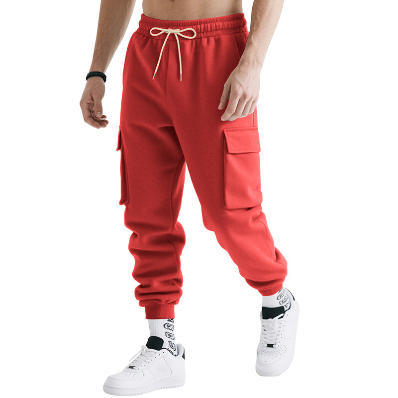 Men's nan multifunctional powerful jogging pants with generous flap pockets, elastic drawstring, and tapered leg ending StylebySassy