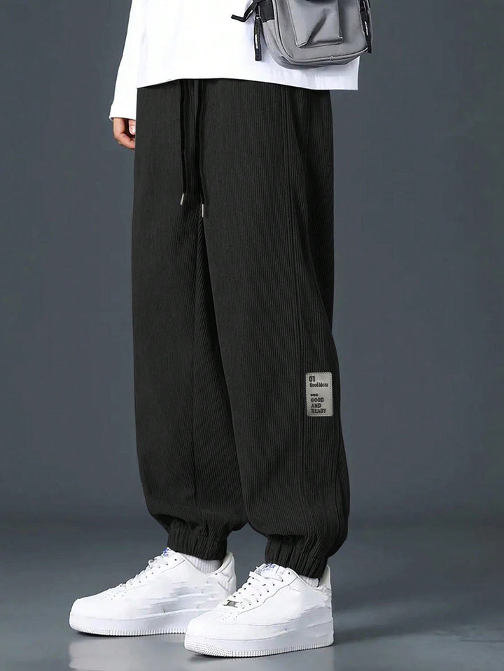 Men's nan Relax leisure pants made of fine wide cord structure with drawstring and elastic ankle cuffs StylebySassy
