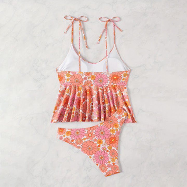 Ladies floral pattern bikini with voluminous top StylebySassy