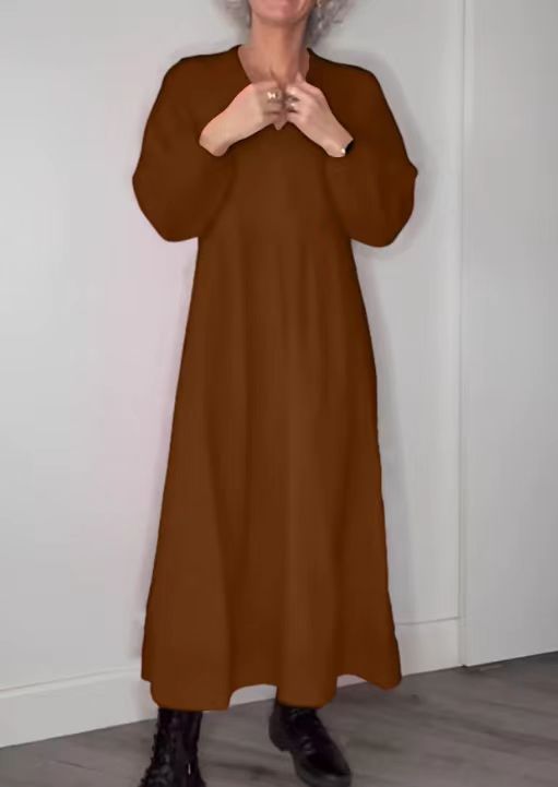 Women's ankle-length jersey dress with empire seam and balloon sleeves StylebySassy