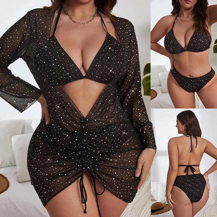 Women's beach dress with tied neckline and transparent design StylebySassy