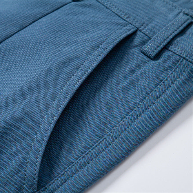 Men's robust cotton twill Bermuda shorts with reinforced knee inserts and relaxed fit StylebySassy