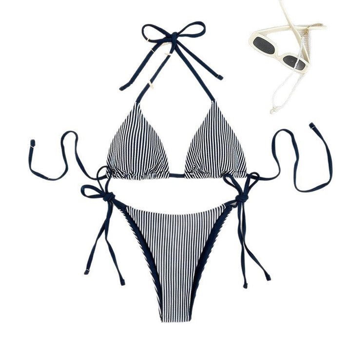 Women's striped triangle bikini set StylebySassy