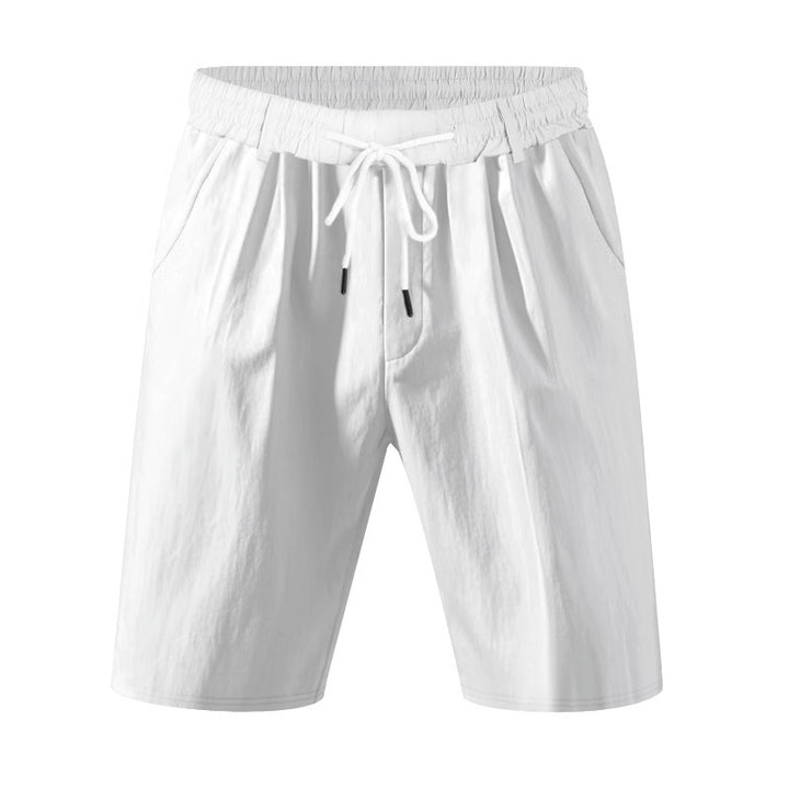 Men's knee-length lightweight functional shorts with elastic waistband, drawstring, and deep side pockets StylebySassy