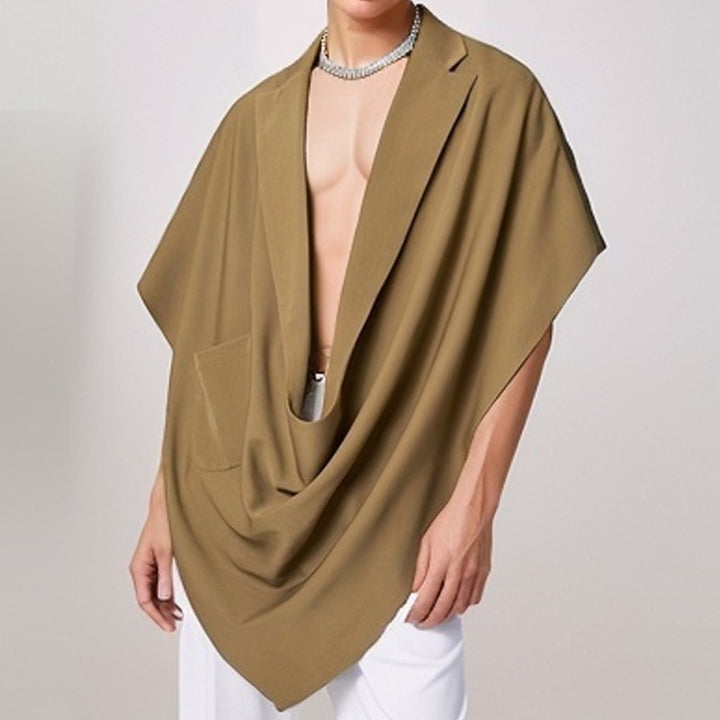 Women's Cape Blazer with shawl collar, open front, patch pocket, and pointed hem StylebySassy