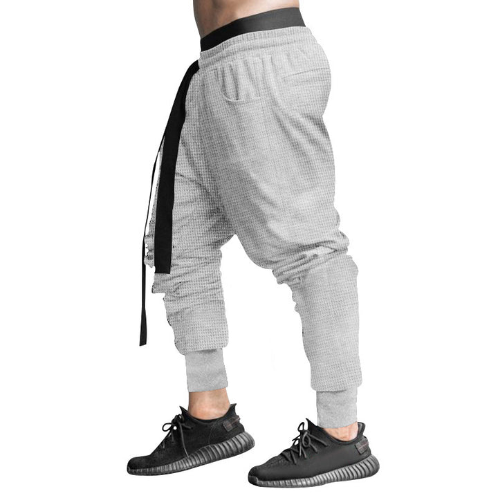 Men's waffle texture joggers with a low rise elastic comfort waistband and tapered leg opening StylebySassy