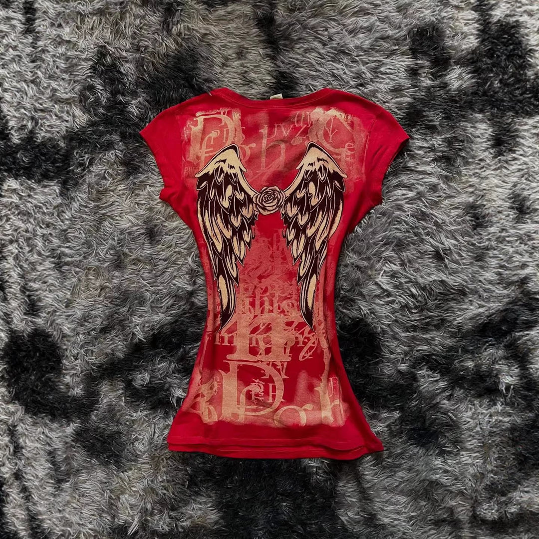 Women's fashionable T-shirt with unique cross design StylebySassy