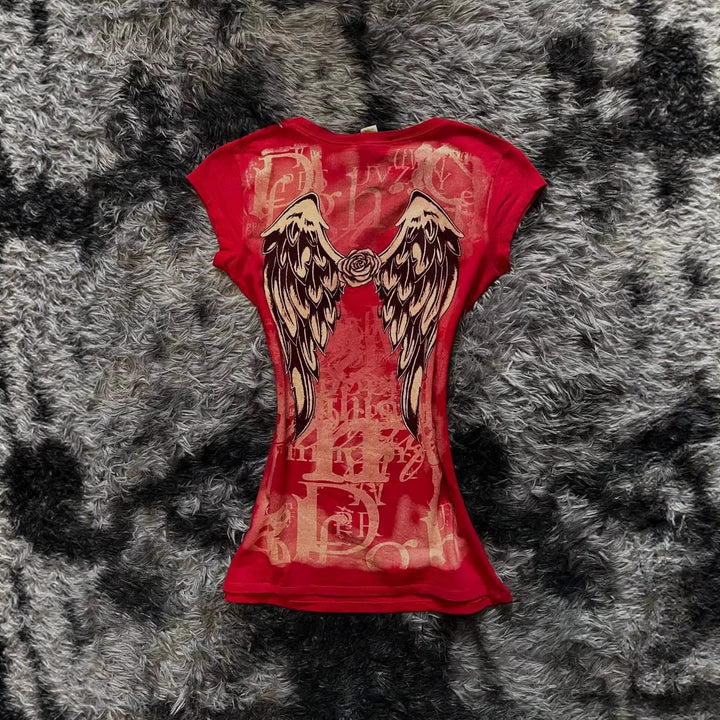Women's fashionable T-shirt with unique cross design StylebySassy