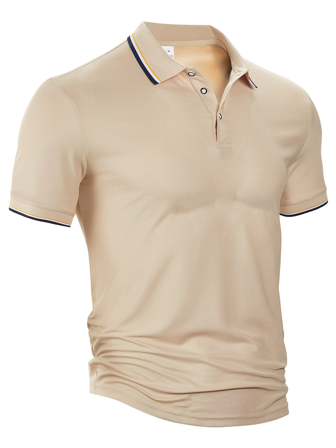 Men's classic polo shirt made of piqué with contrasting stripes at the collar StylebySassy