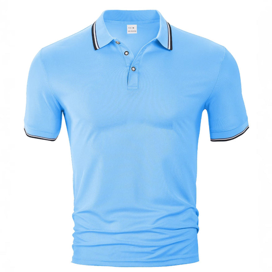Men's classic polo shirt made of piqué with contrasting stripes at the collar StylebySassy