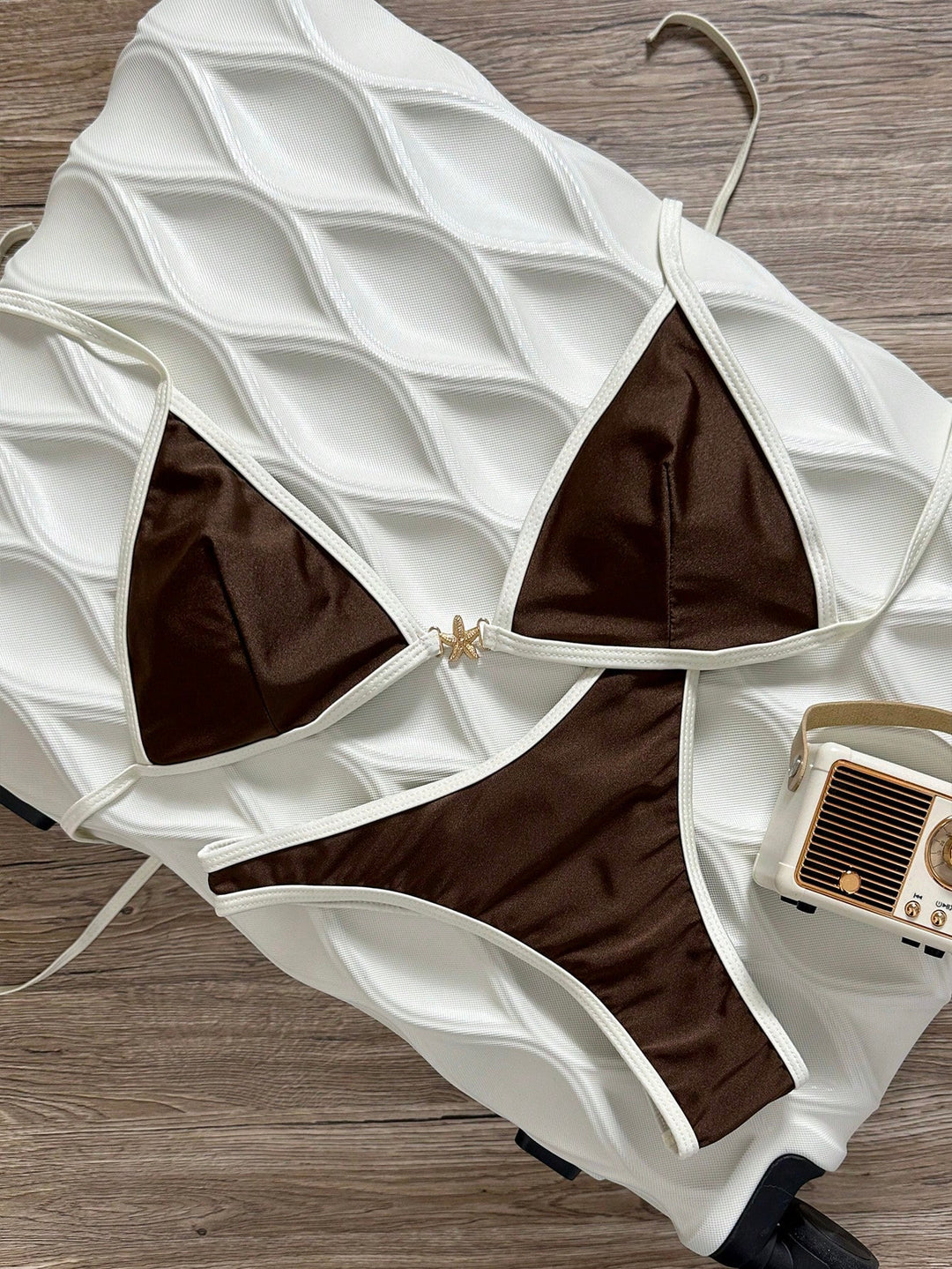 Women's Triangle Bikini with Elegant Rib Structure StylebySassy