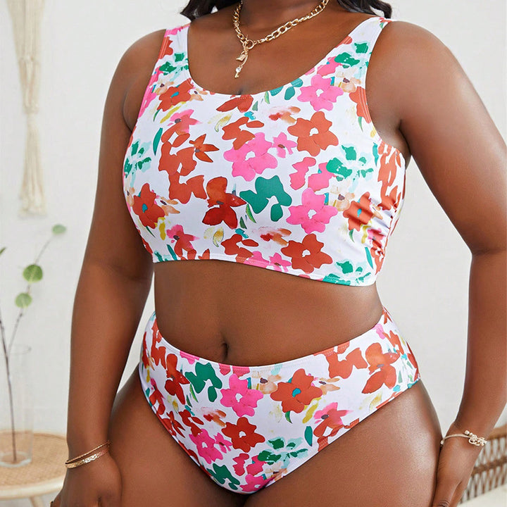 Women's bikini set with floral top and high-cut bottom StylebySassy