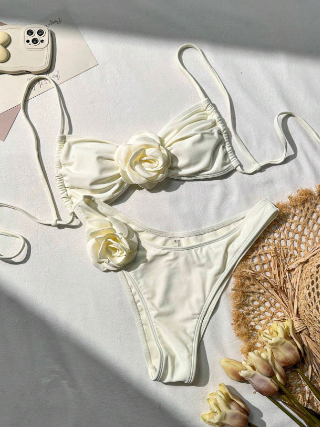 Women Bikini Set with elegant flower appliqué StylebySassy