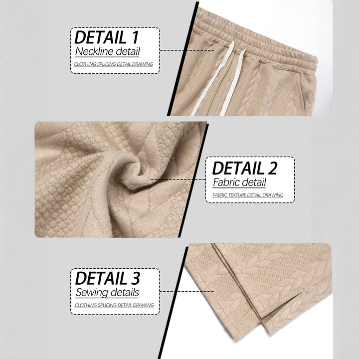 Men's loosely falling knit joggers with cable pattern and drawstring StylebySassy