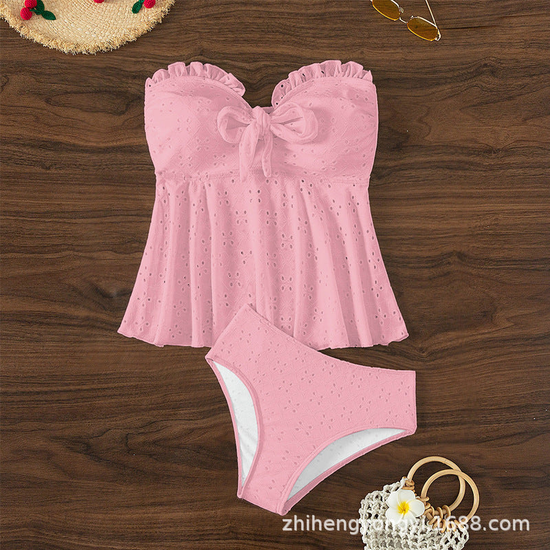 Women's Bustier Swimsuit with Elegant Ruffle Design StylebySassy