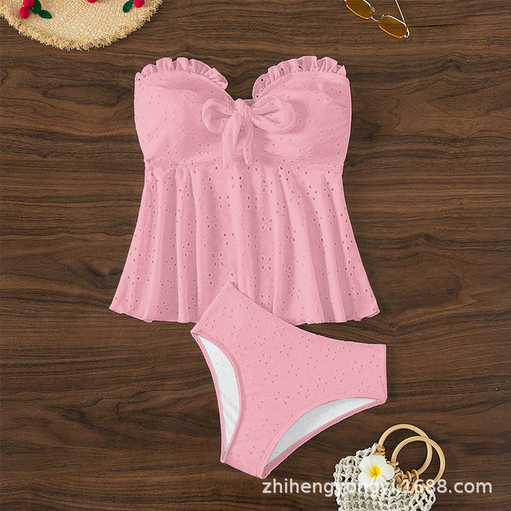 Women's Bustier Swimsuit with Elegant Ruffle Design StylebySassy