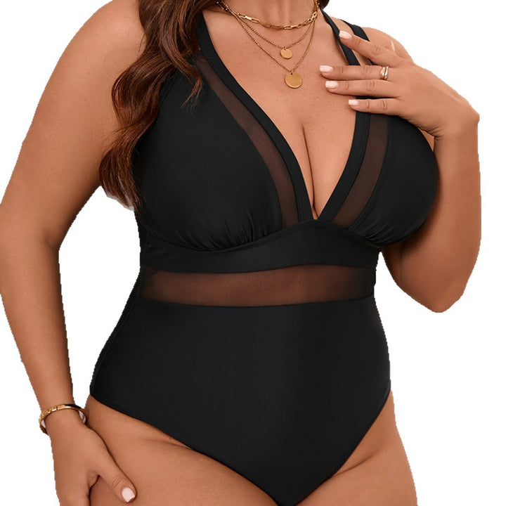 Women's One-Piece Swimsuit with Transparent Mesh Inserts StylebySassy