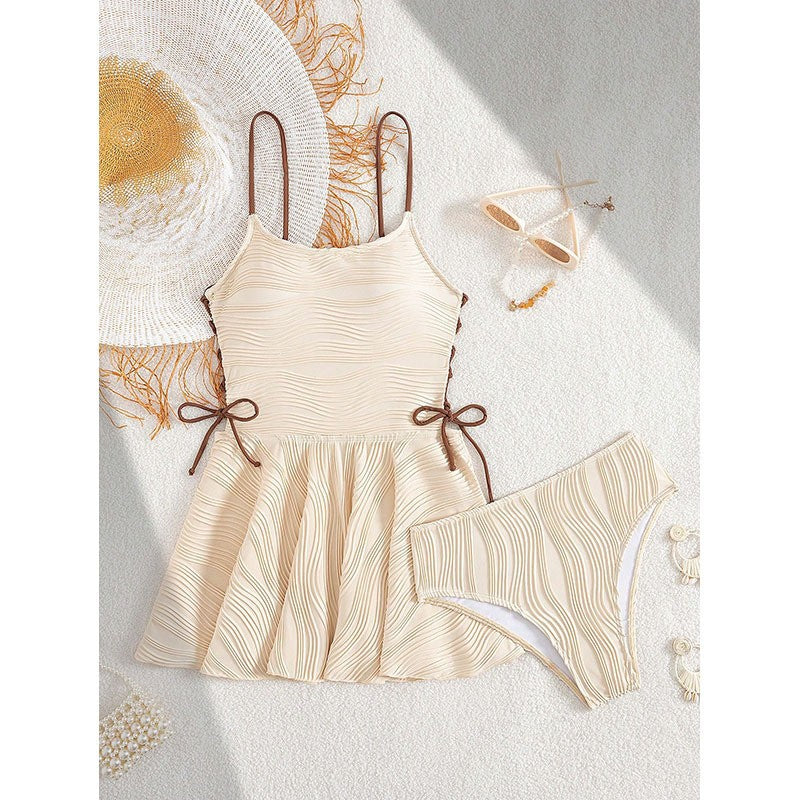 Women’s swimsuit with swinging skirt and adjustable tie system StylebySassy