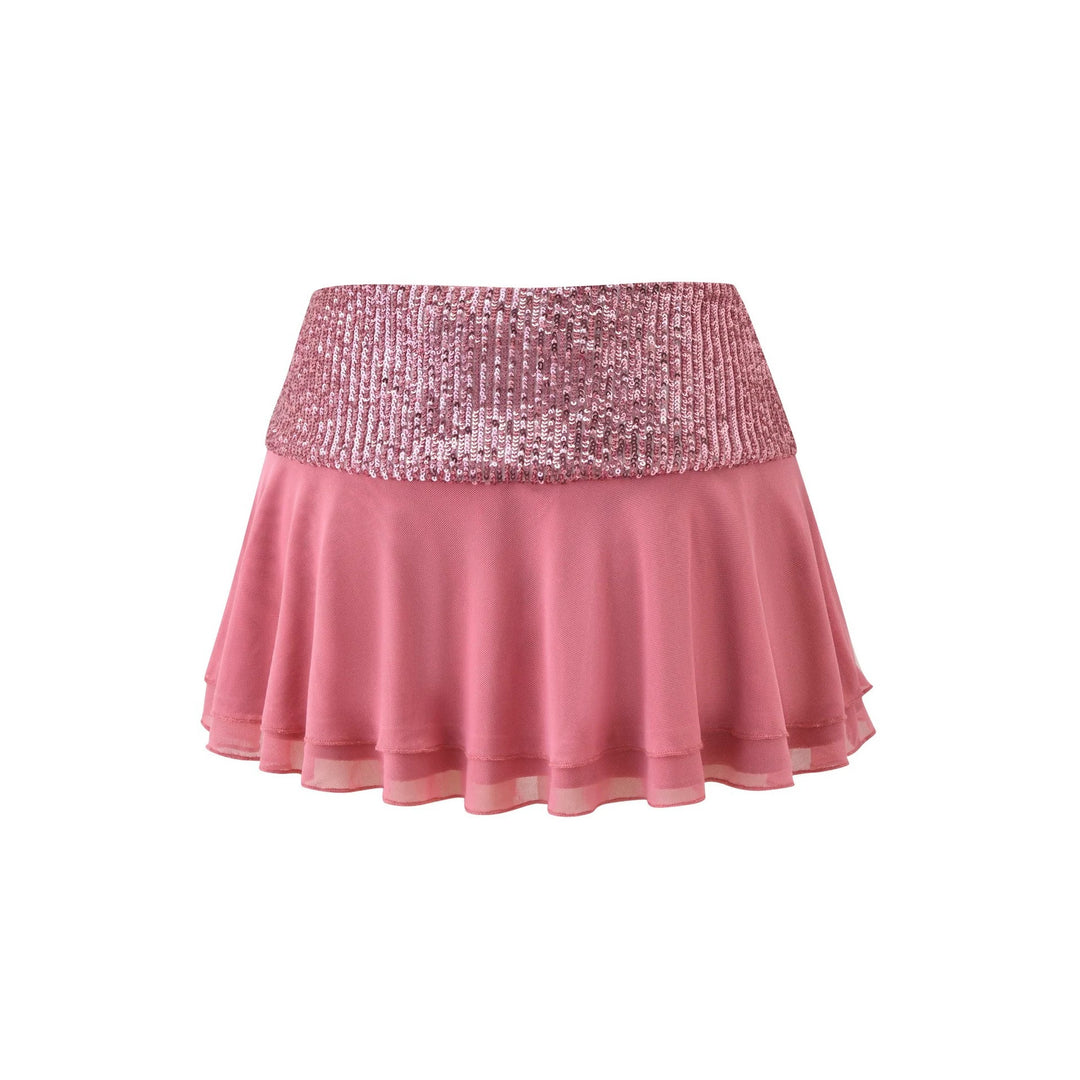 Women’s sequin bikini top with matching gathered skirt StylebySassy