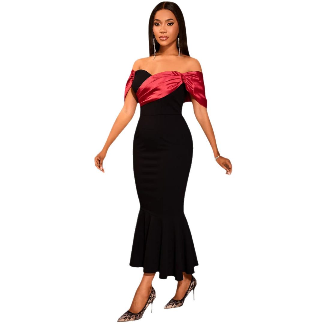 Women Elegant sleeveless evening dress with voluminous waist ruffle StylebySassy