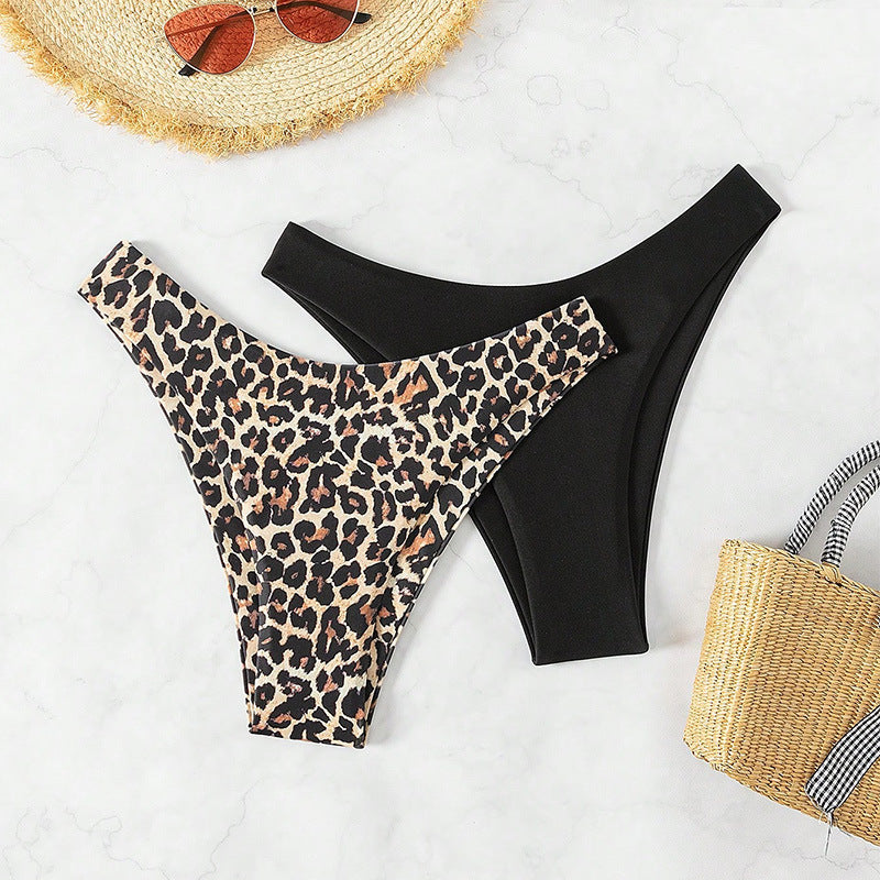 Women's bikini bottom set with adjustable cut and stylish animal pattern StylebySassy