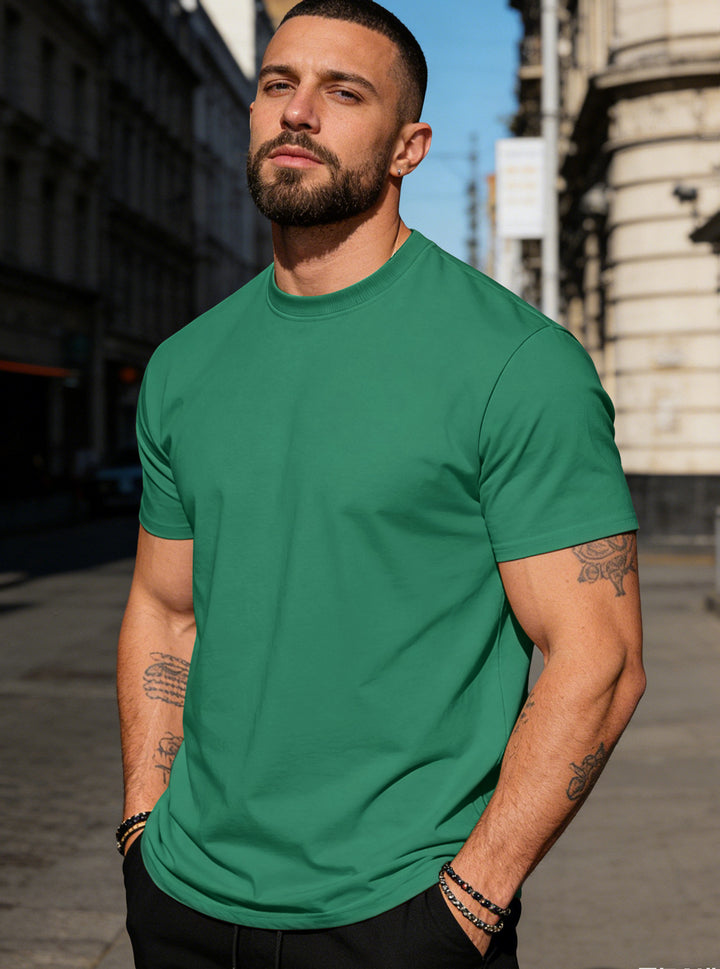 Men's body-hugging high-quality cotton shirt with round neck StylebySassy