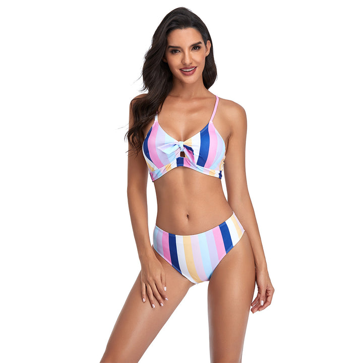 Women Triangle Bikini Set with Playful Knot Design StylebySassy