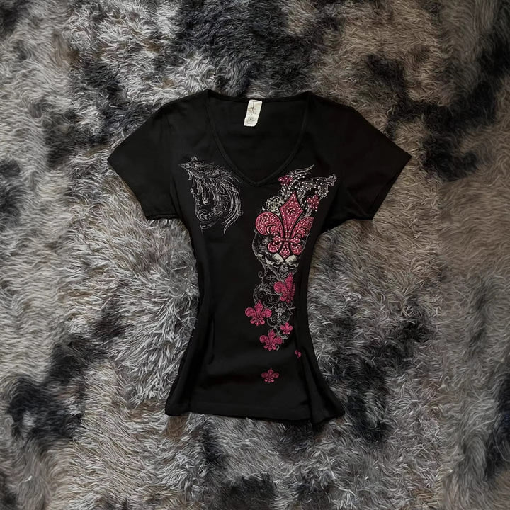 Women's T-Shirt with unique floral design StylebySassy