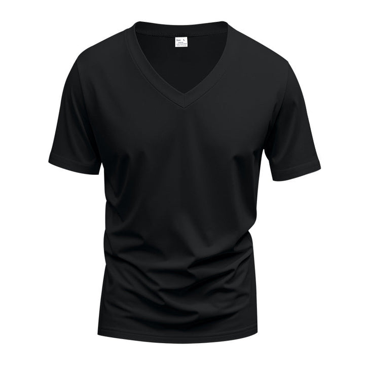 Men's V-Neck T-Shirt made of breathable cotton blend with modern cut StylebySassy