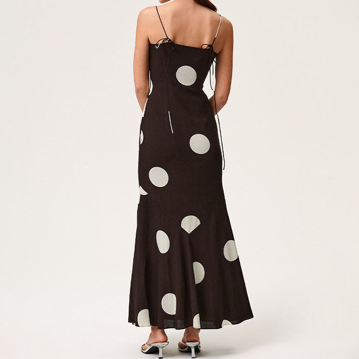 Women's maxi dress with elegant polka dot pattern StylebySassy