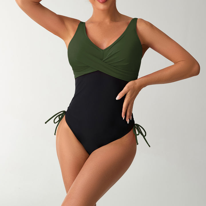 Women's One-Piece Swimsuit with Integrated Wrap Design StylebySassy