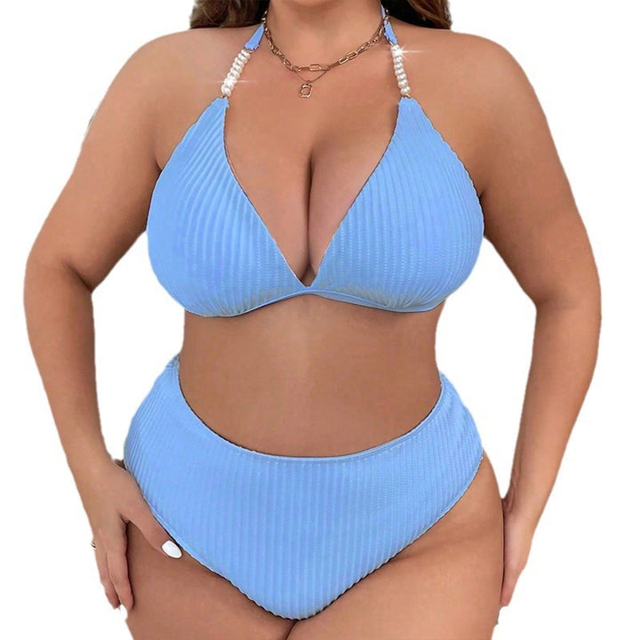 Women's bikini set with sophisticated ribbed design and high-waisted cut StylebySassy