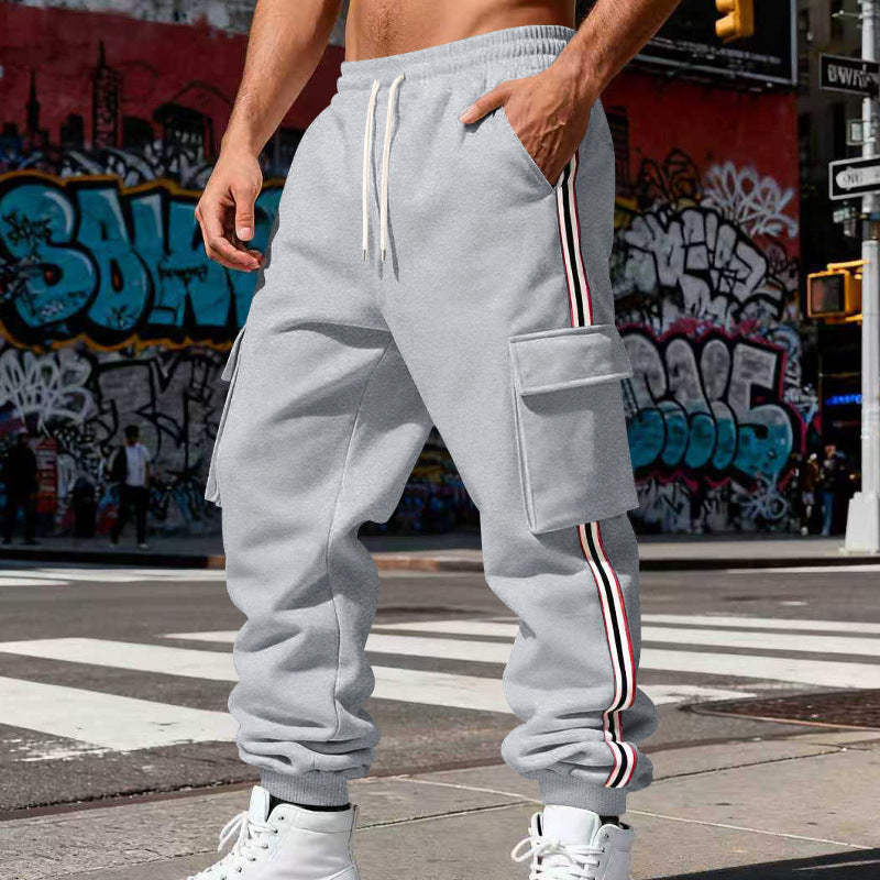 Men's cargo jogging pants with drawstring, side cargo pockets, and elastic cuffs StylebySassy