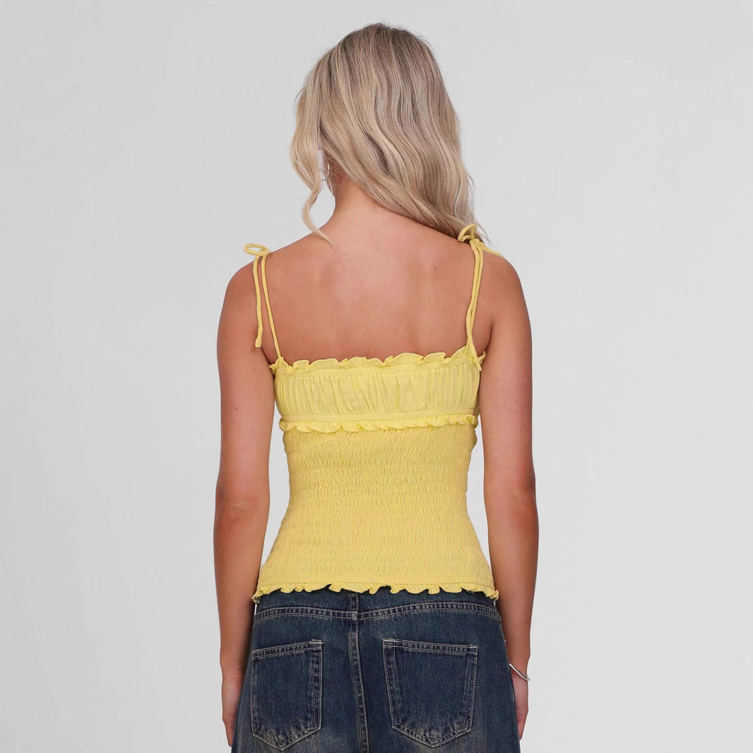 Women's airy camisole top with ruffle details StylebySassy