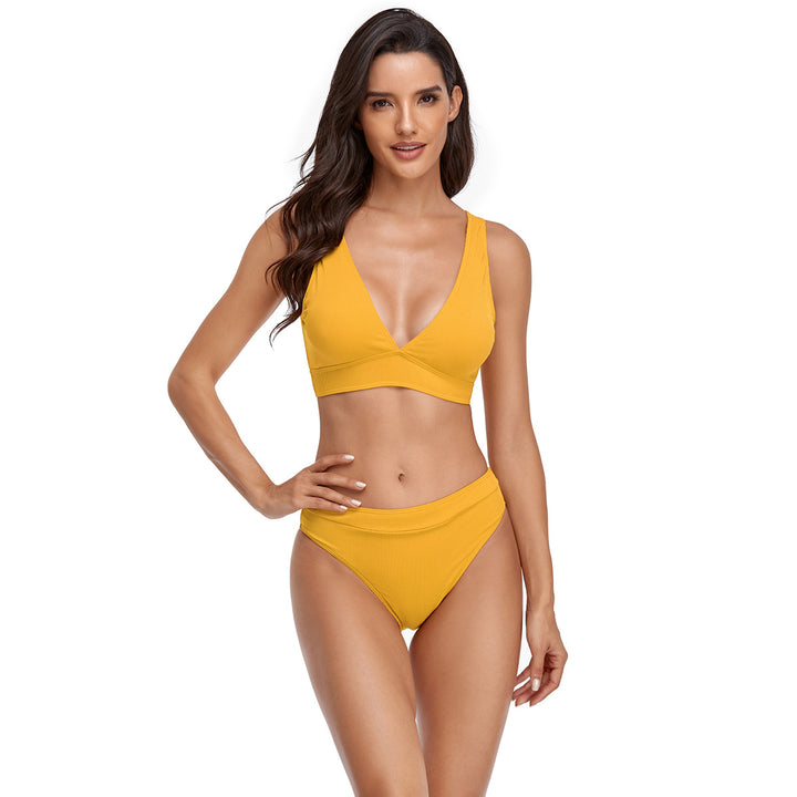 Women's triangle bikini set with fashionable cut and high waist StylebySassy
