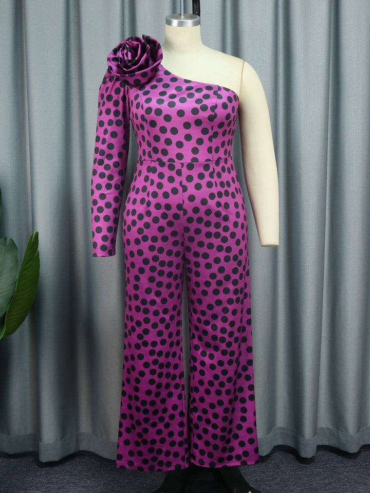 Women's Glamorous Jumpsuit with Asymmetric Design and Ruffle Detail StylebySassy