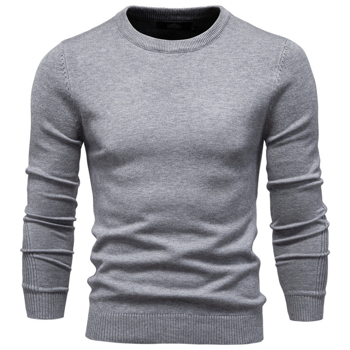 Men's nano minimalist round neck fine knit with flat shoulder seam and ribbed cuffs StylebySassy