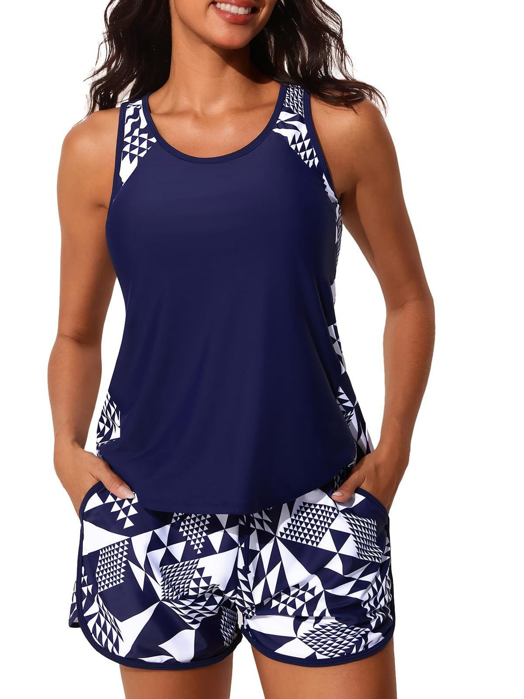 Women’s Sporty Tankini Set with High Waist and Floral Pattern StylebySassy