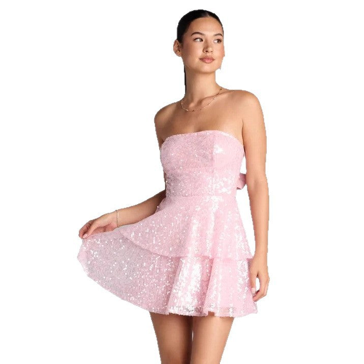 Women's Glamorous Rhinestone Mini Dress StylebySassy