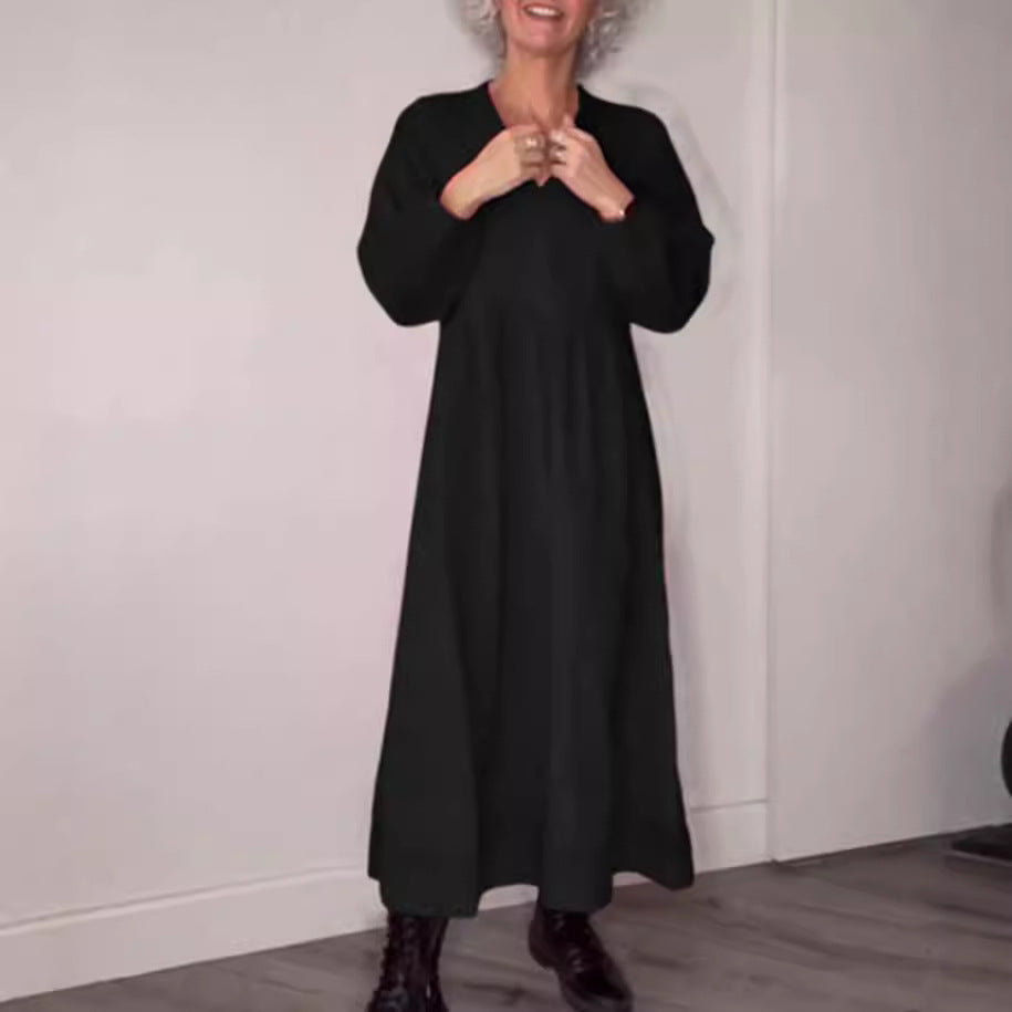 Women's ankle-length jersey dress with empire seam and balloon sleeves StylebySassy