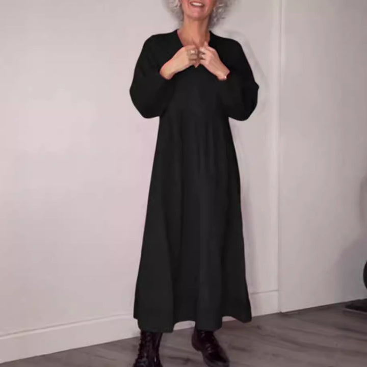 Women's ankle-length jersey dress with empire seam and balloon sleeves StylebySassy